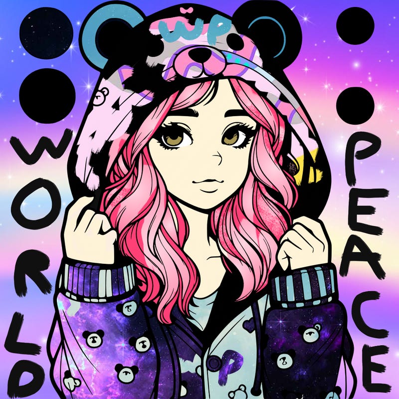 realistic girl in a animal pjs hoodie