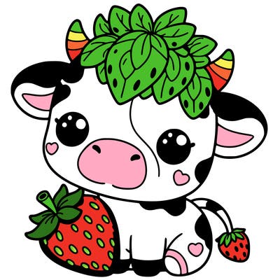 cute strawberry cow