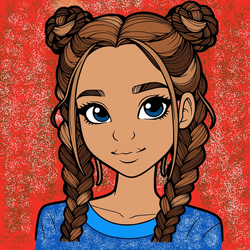 realistic girl with braids