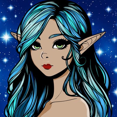 elf girl realistic dark fantasy