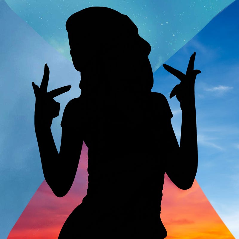 realistic teenage girl with braids and a beanie and crop top doing 🫶🏼