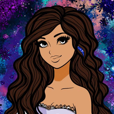 pretty woman with long wavy hair