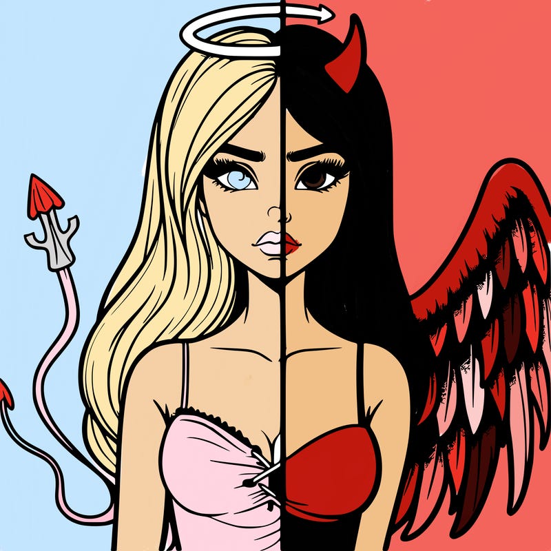 devil vs angel realistic girl