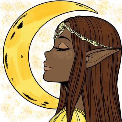 a realistic moon elf