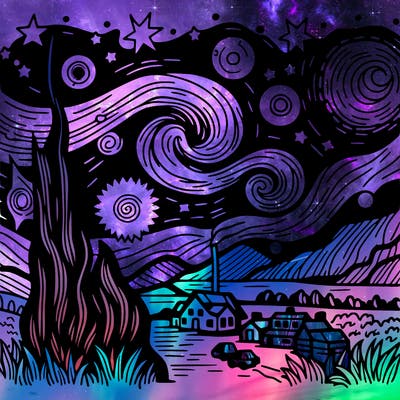 starry night van gogh realistic