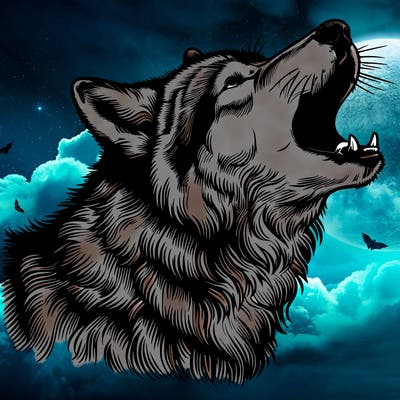 wolf realistic howling