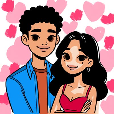 black woman and asian man couple