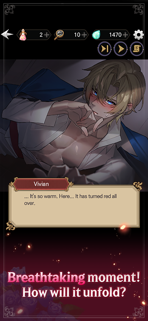 Secret kiss with knight: Otome - Intimate gameplay scene featuring the character Vivian in the otome game Secret kiss with knight.