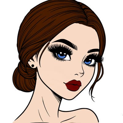 realistic girl with lashes