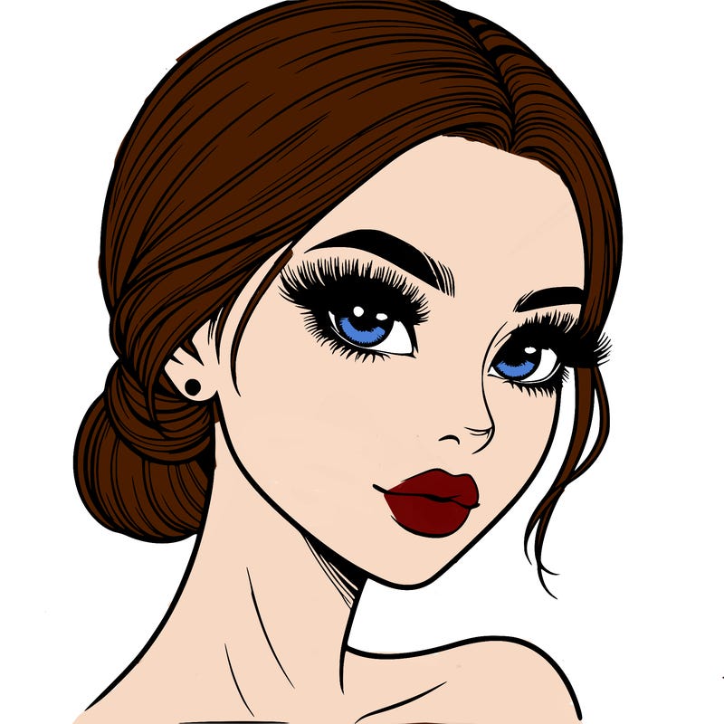 realistic girl with lashes