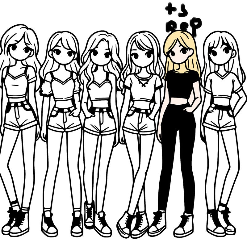 a group of girls wearing crop tops and shorts