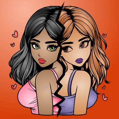 realistic girl split