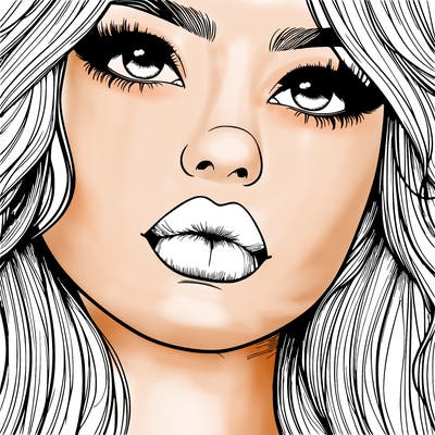 really realistic girl with lips