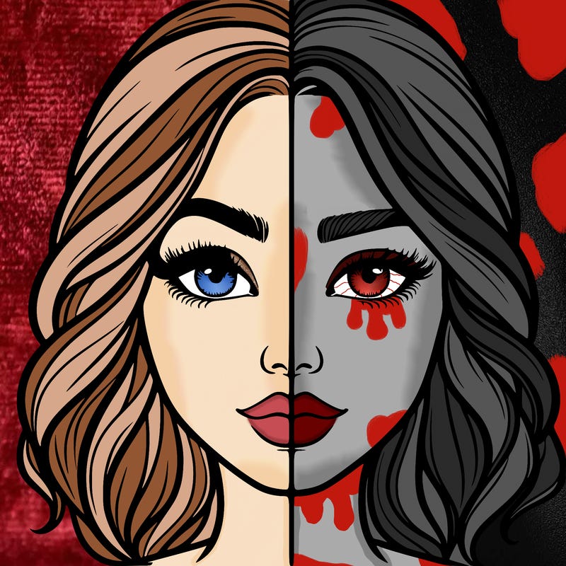 realistic girl split half