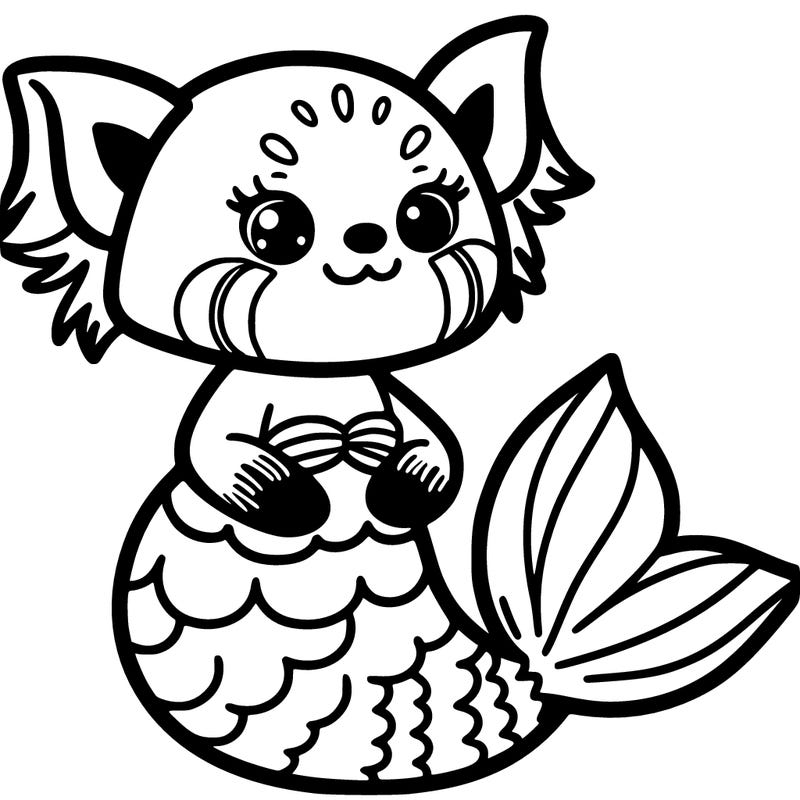a mermaid red panda