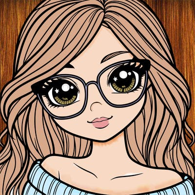 girl with beautiful eyes, hair, and glasses