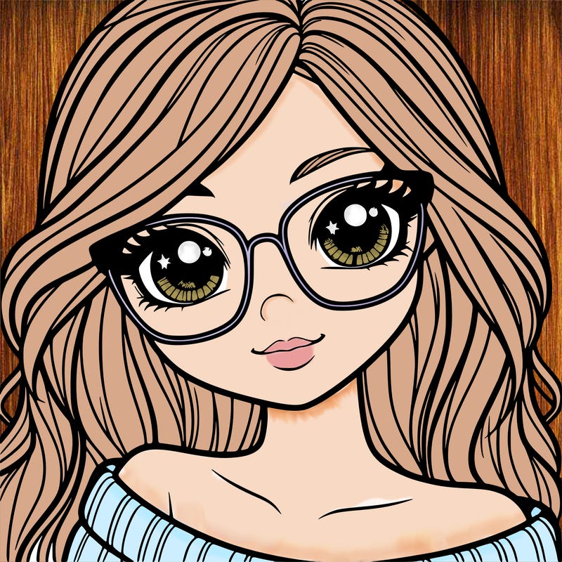 girl with beautiful eyes, hair, and glasses