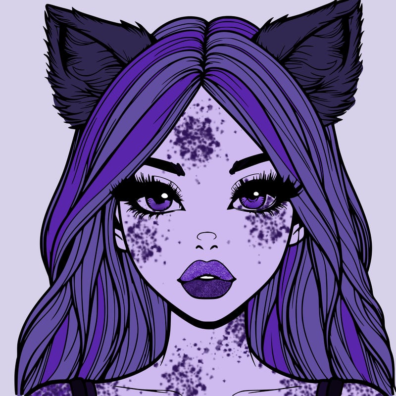 realistic girl with fox ears and realistic lips