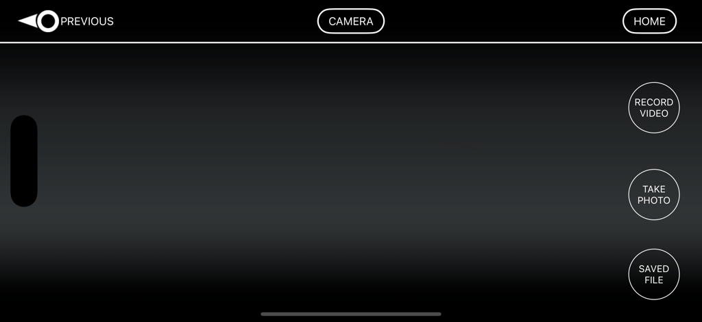 VA-1000 - Camera interface of the VA-1000 drone companion app with recording and photo buttons