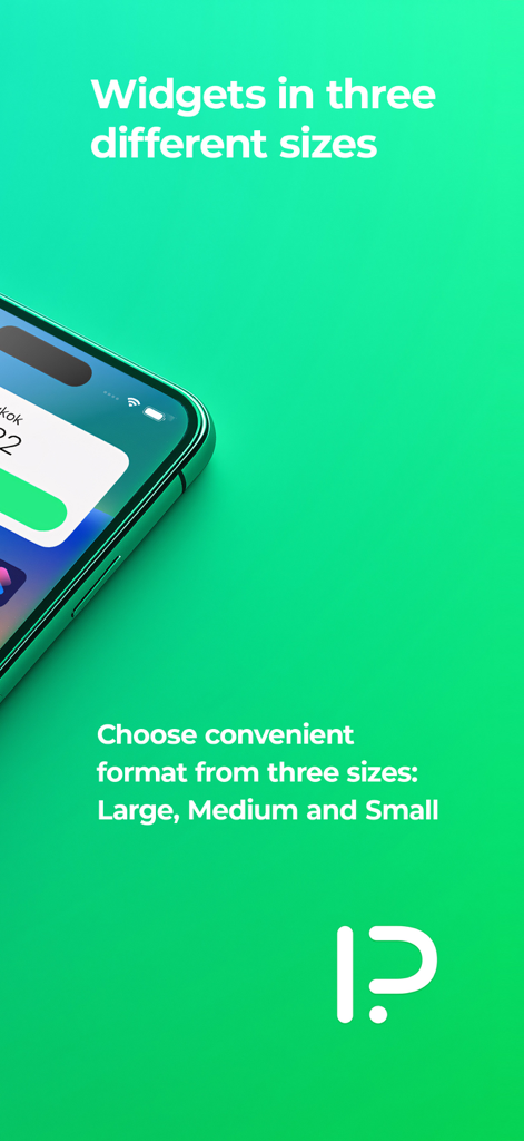 My IP Widget - My IP Widget disponible en tres tamaños diferentes para la pantalla de inicio de iOS.