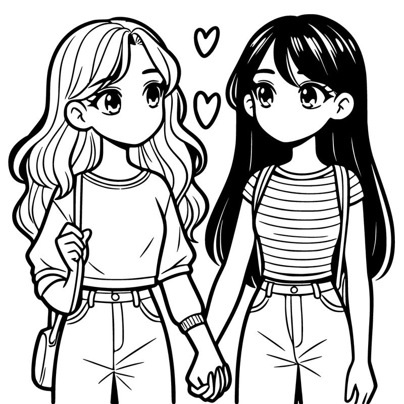 two teen girls holding hands