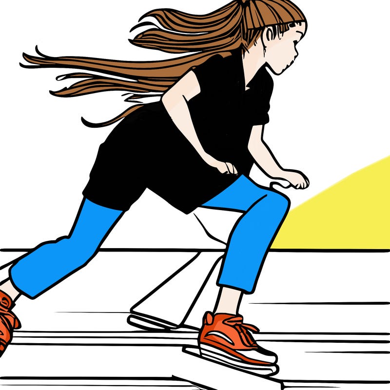 girl roller skating anime