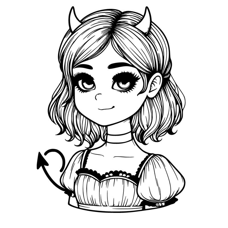 realistic,girl, devil