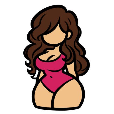 curvy woman with hair