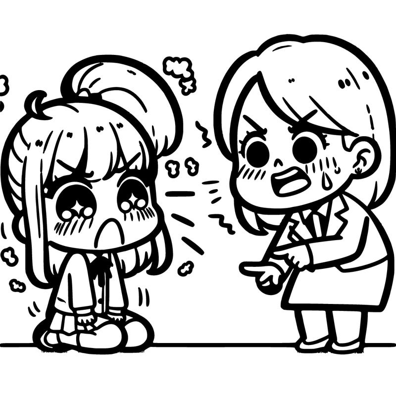 a girl getting yelled at by the teacher