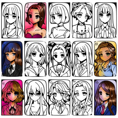 girls that look diffrent anime