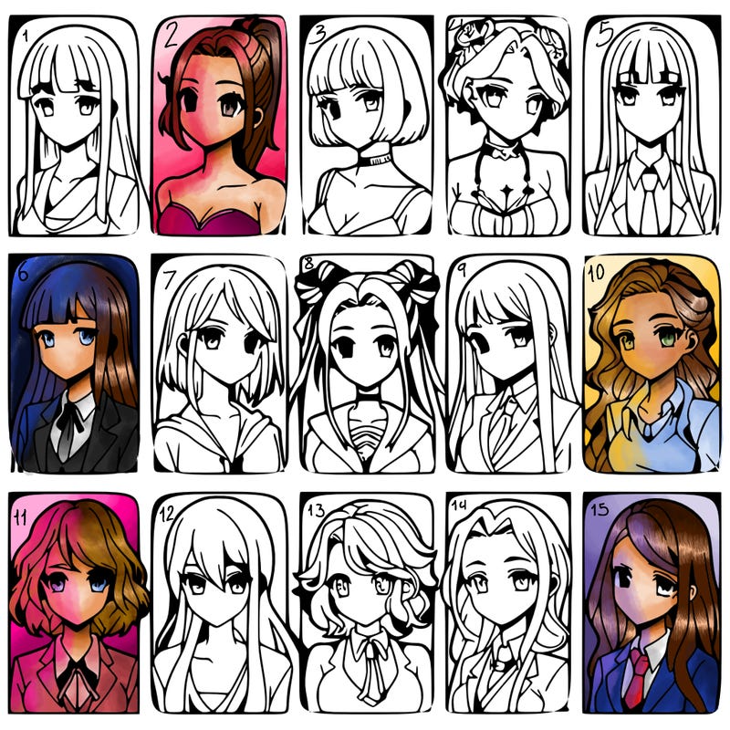 girls that look diffrent anime