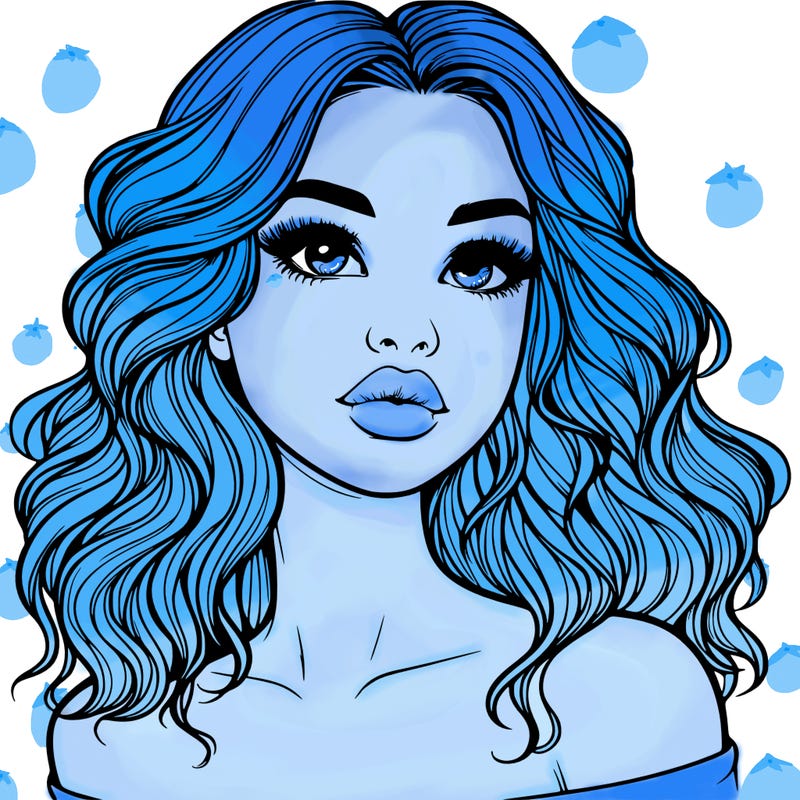 realistic girl with wavy hair and lips