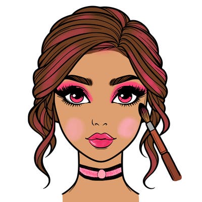 realistic person with makeup