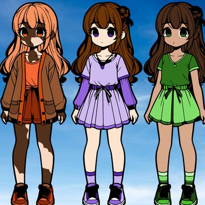 realistic cute girl full body