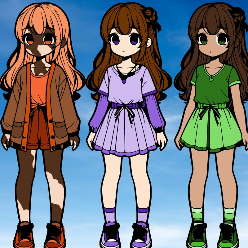 realistic cute girl full body