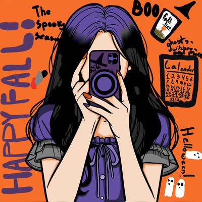 a realistic girl holding her phone taking pictures