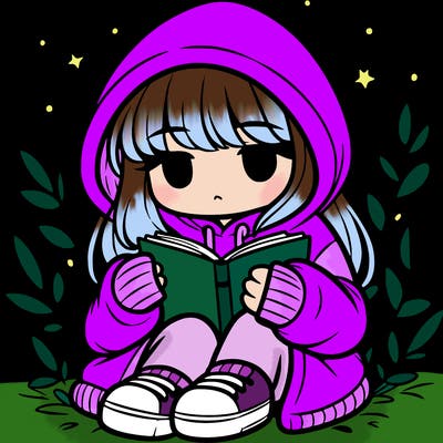 girl in oversized hoodie reading a book
