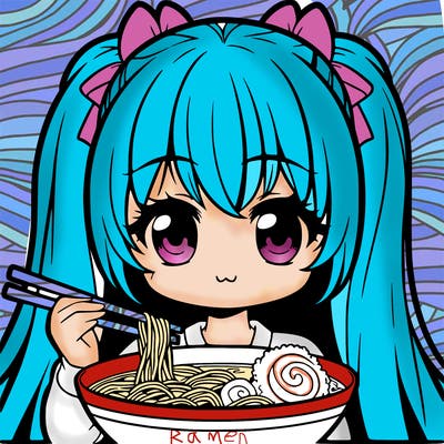 anime girl with ramen