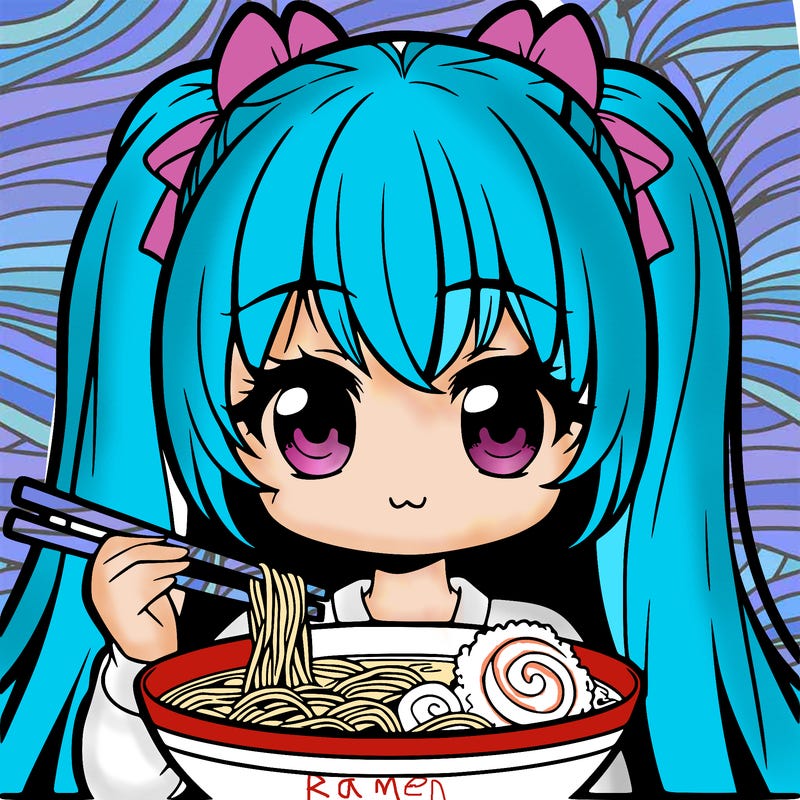 anime girl with ramen