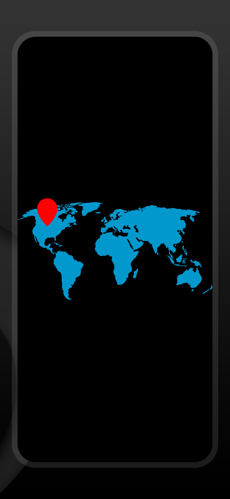Stigma 7 - Magic Trick Tricks - World map display with a red pin on North America used for a digital mentalism magic trick