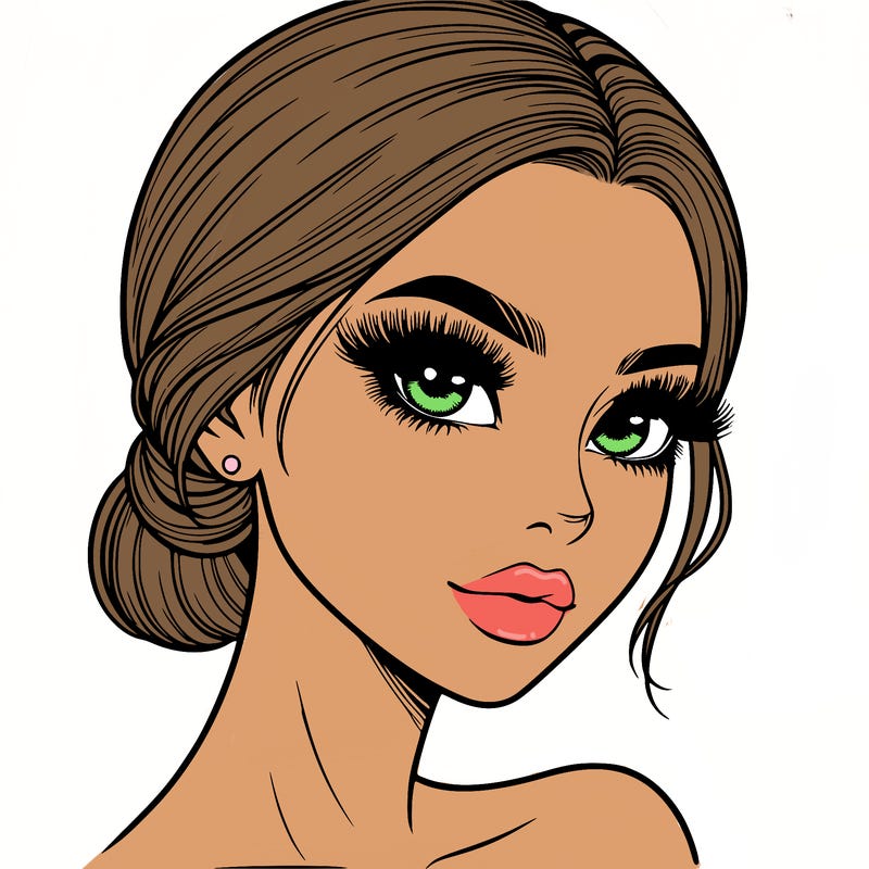 realistic girl with lashes