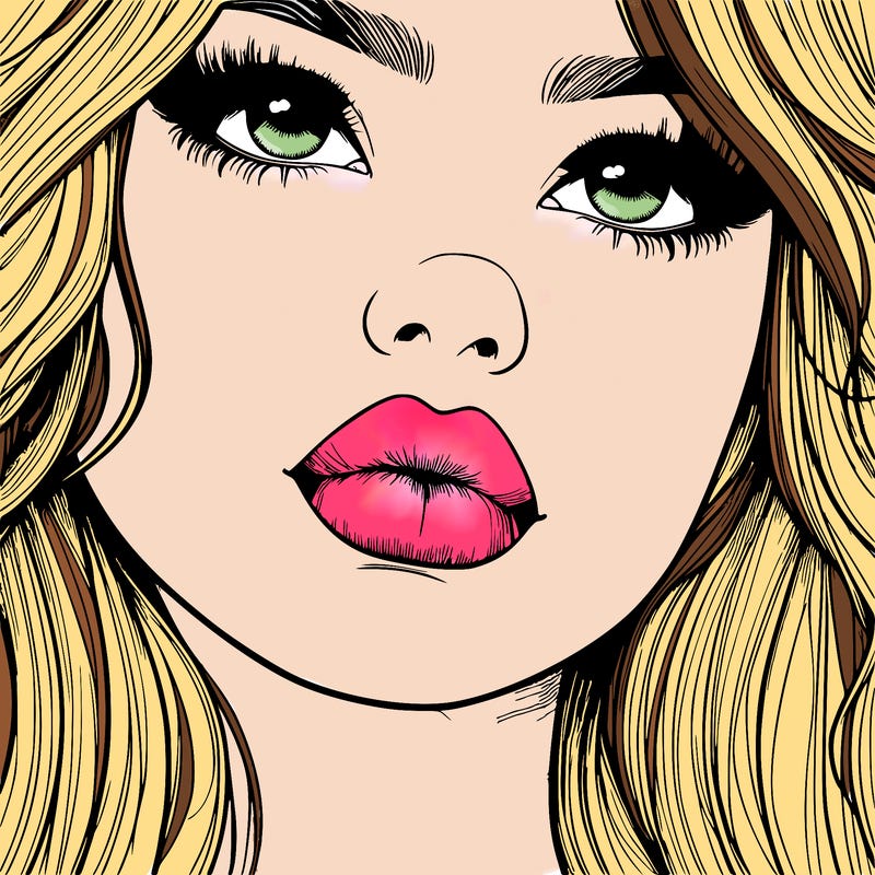 really realistic girl with lips