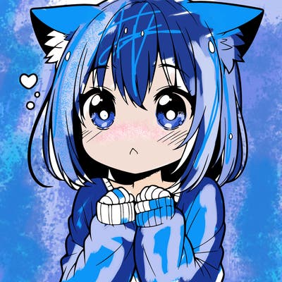 shy anime catgirl