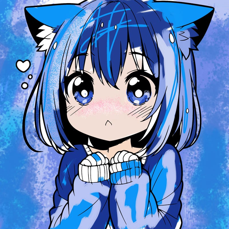 shy anime catgirl