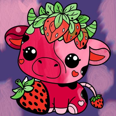cute strawberry cow