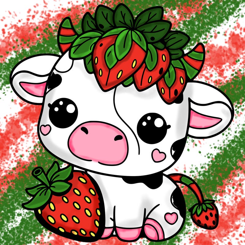 cute strawberry cow