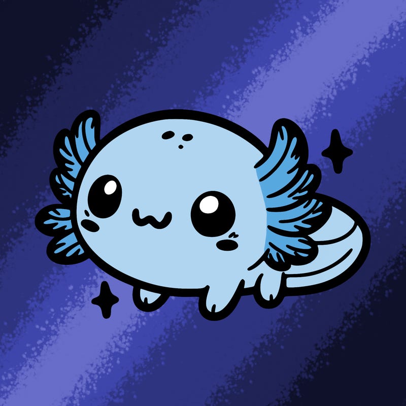 cute easy baby axolotl