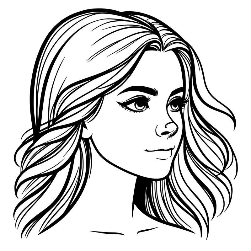 realistic girl woman with nose