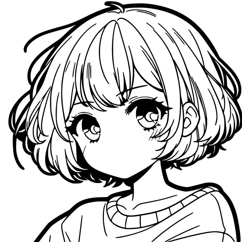 cool anime girl with short hair