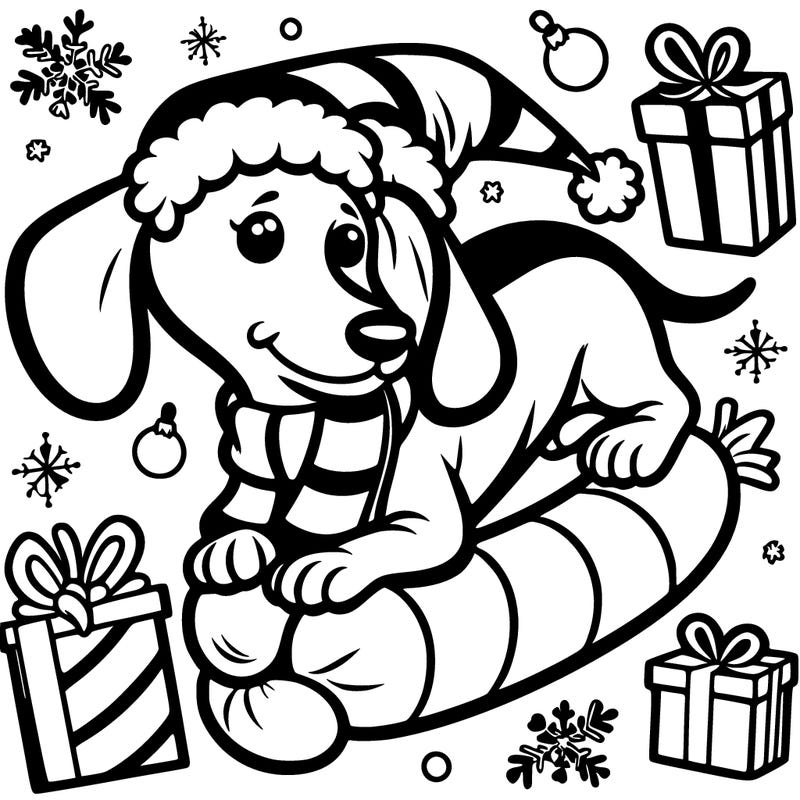 christmas sausage dog